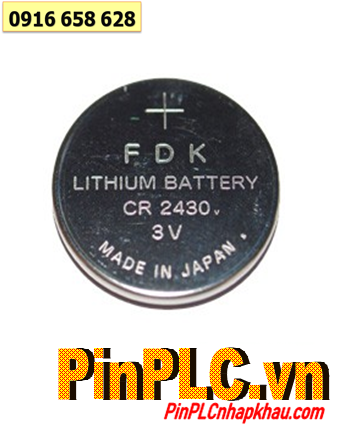 FDK CR2430, Pin nuôi nguồn PLC FDK CR2430 (24mmx3.0mm) lithium 3v chính hãng _Made in Indonesia 